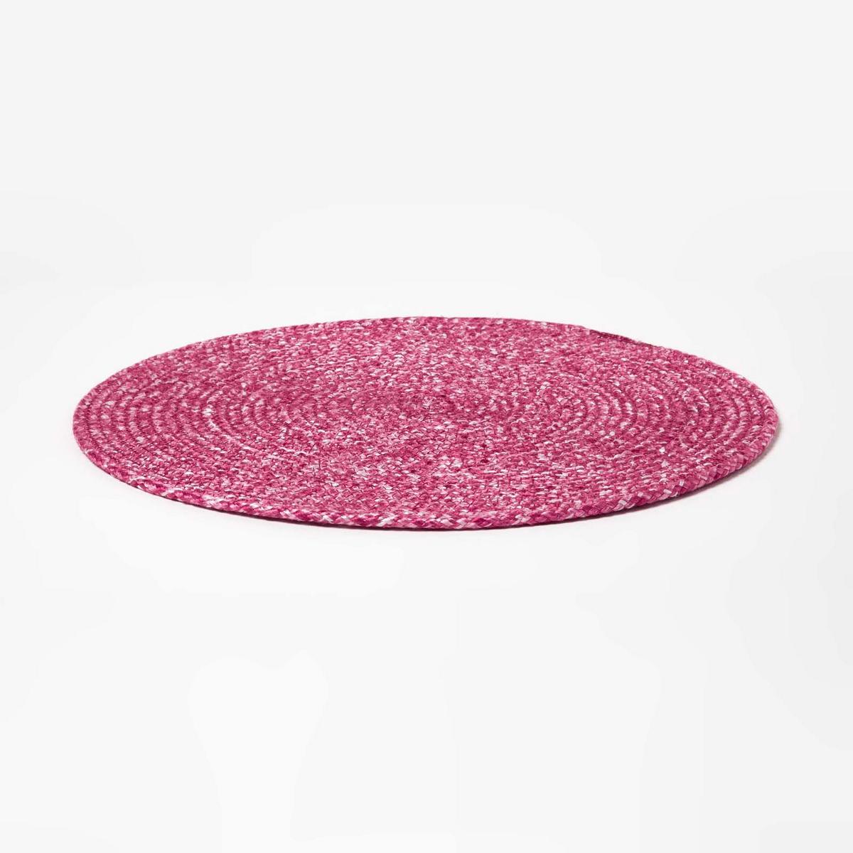 TISCHSET pink im 4er-Set, Platzsets rund geflochten, 40 cm - Pink, Textil (40/40cm) - Homescapes