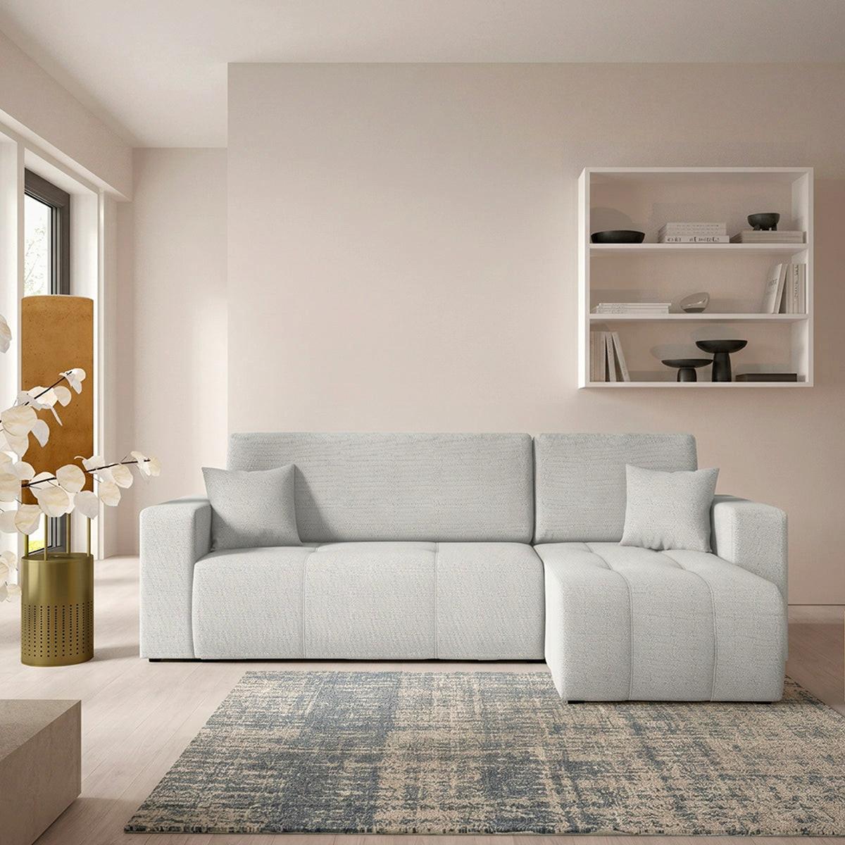 ECKSOFA Vasco 3 Sitzplätze Hellgrau - Grau, Holz (247/145cm) - Petits-meubles