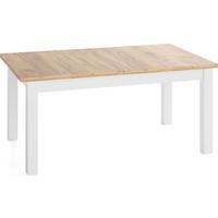ESSTISCH Lindberg Weiß ausziehbar verlängerbar rechteckig, Eiche Braun 140-180/80/77 cm - Eiche Wotan/Weiß, Holz/Holzwerkstoff (80/180/76.5cm) - WFL GROUP