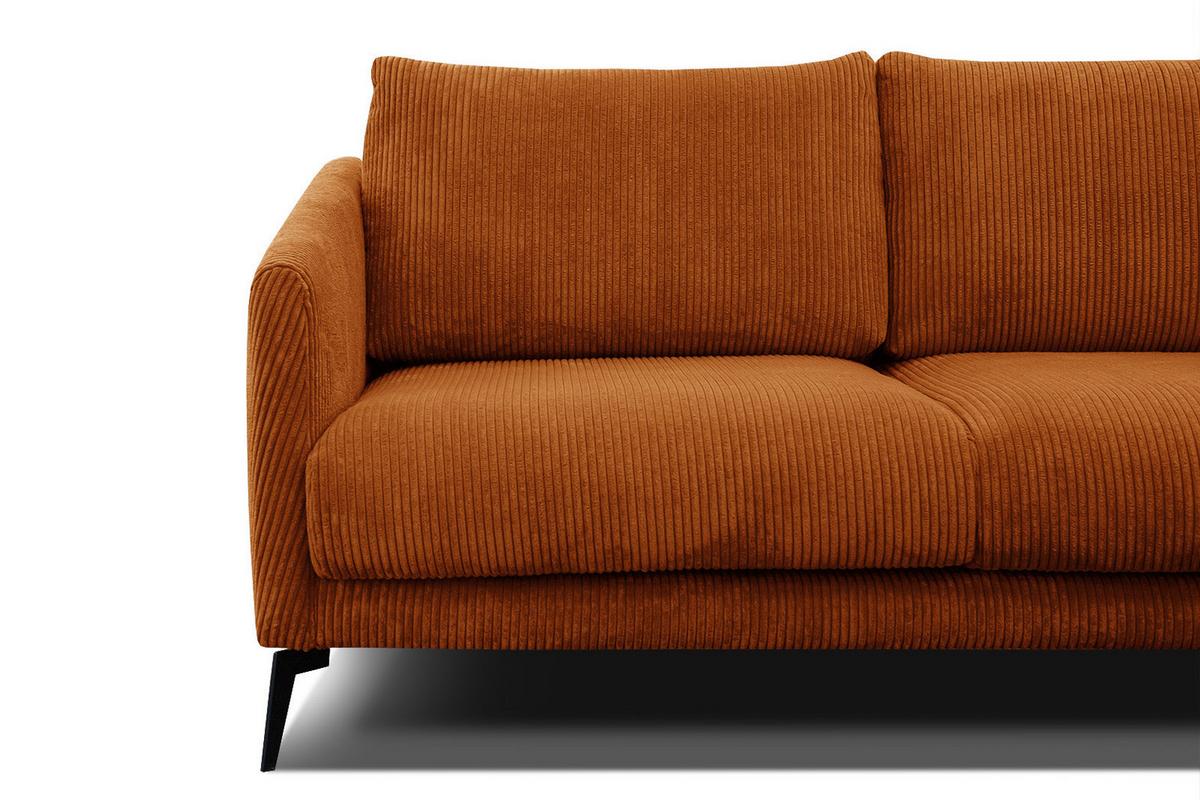 SOFA VILT 2,5-Sitzer, orange - Schwarz/Orange, Holzwerkstoff/Textil (202/89/94cm) - Wozimo