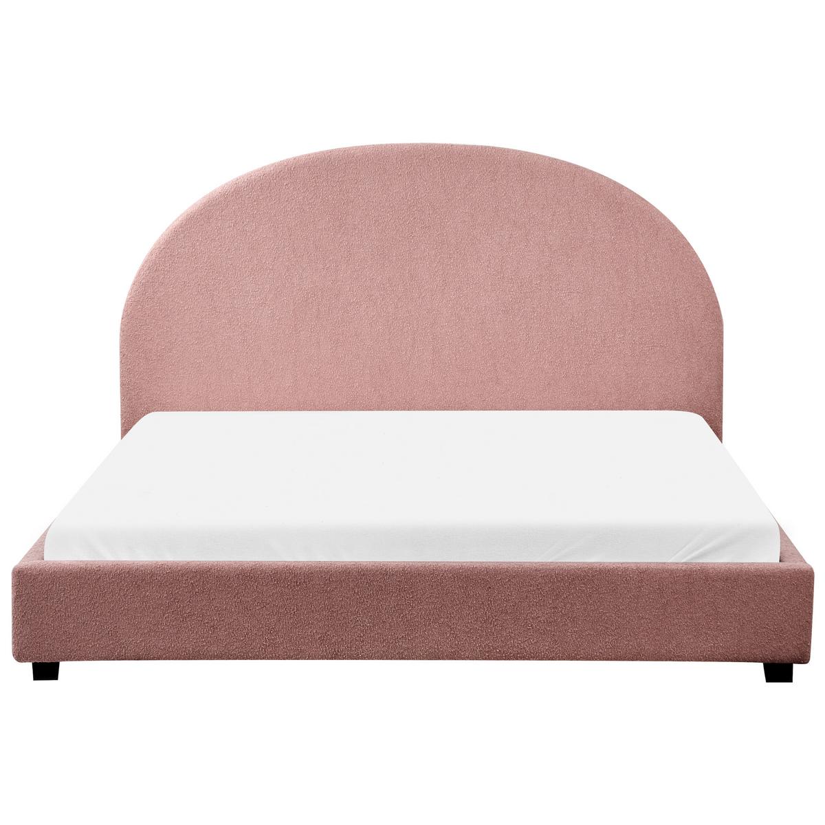 BETT mit Lattenrost 160/200 cm Pastellrosa Vaucluse - Pink, Textil (160/200cm) - Beliani