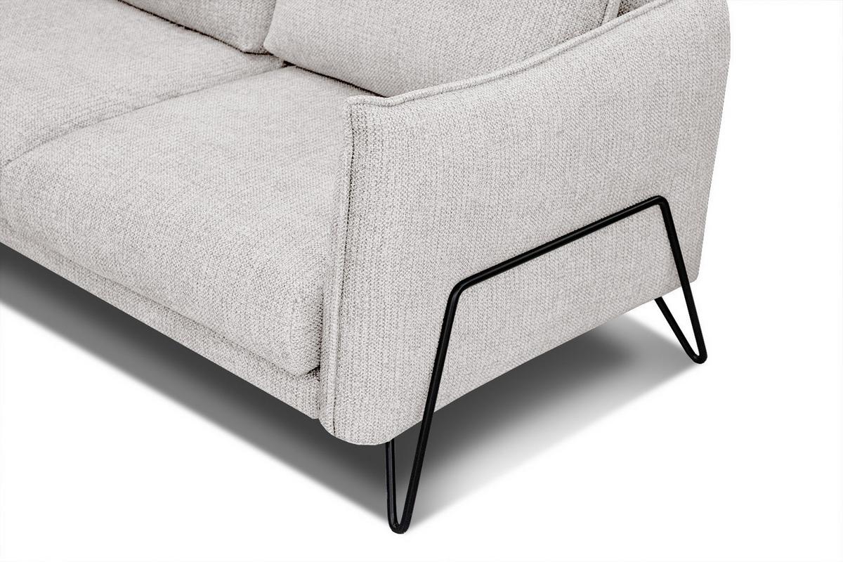 ECKSOFA HOSTEN 4-Sitzer, creme - Creme/Schwarz, Holzwerkstoff/Textil (269/158cm) - Wozimo