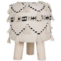 HOCKER Thondi 33/33/44 cm - Beige, Naturmaterialien/Textil (33/44/33cm) - Beliani