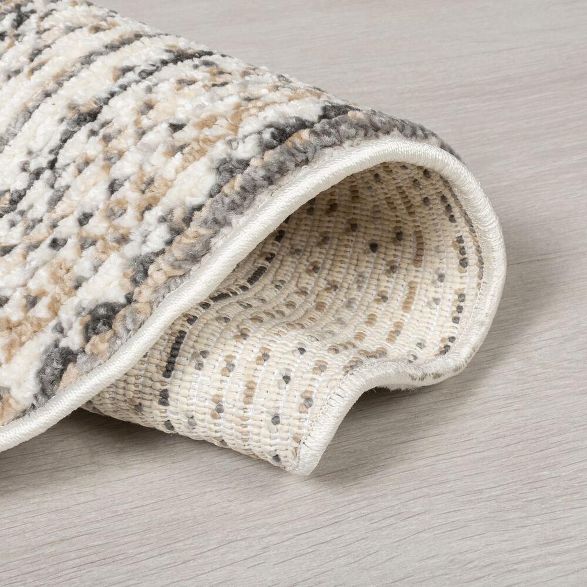 TEPPICH PERRAN, gestreift, Natur, Ø 160 cm - Beige, Textil (160/160cm) - KADIMA DESIGN