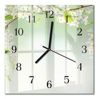 WANDUHR aus Glas 30x30 cm - Frühling - Grün, Glas (30/30/0.4cm) - TULUP