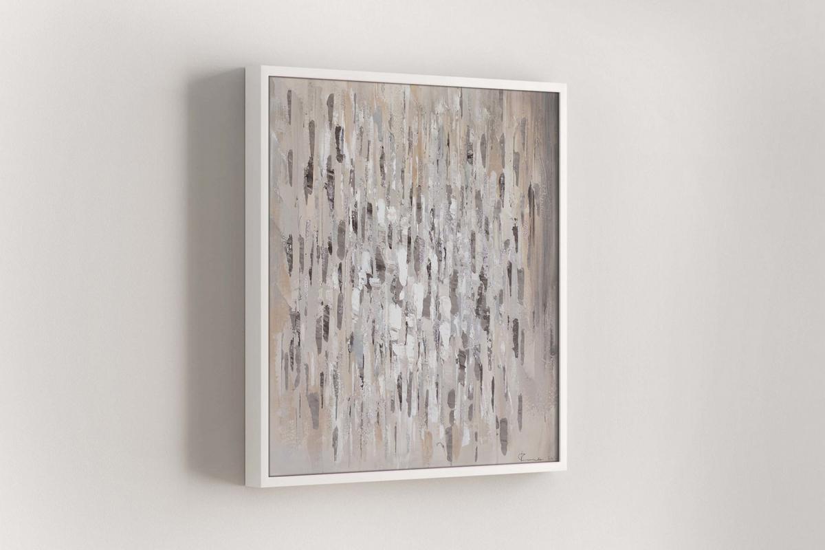 ACRYLBILD HANDGEMALT 80/80 cm - Grau, Holz/Textil (80/80cm) - KUNSTLOFT