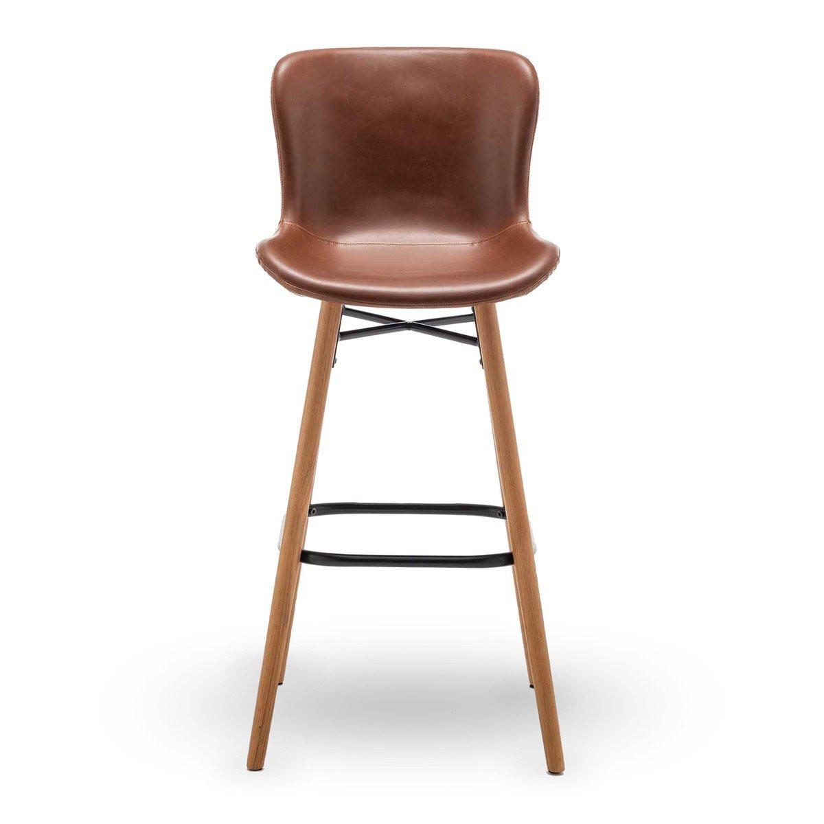 BARHOCKER (2er-set) braun - loft 51/46/105 cm - Braun, Leder (46/105/51cm) - Calicosy