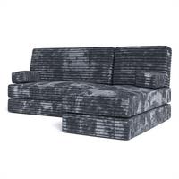 ECKSOFA NOTIA modulares Boneless Sofa mit Schlaffunktion Grau Kordstoff - Dunkelgrau, Textil (200/120cm) - MASSENO