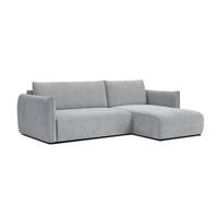 ECKSOFA TAUER 3-Sitzer links, hellgrau - Hellgrau/Schwarz, Holz/Textil (248/173cm) - Wozimo