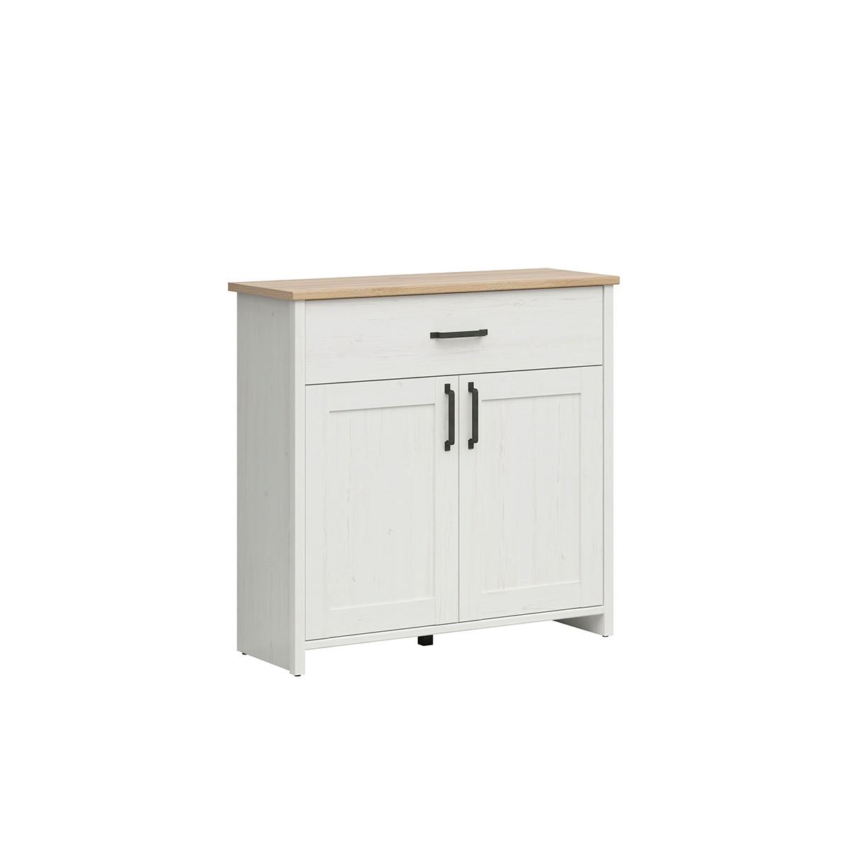 SIDEBOARD Aksel Weiß und Holz - Weiß, Holzwerkstoff (102/99/37cm) - Petits-meubles
