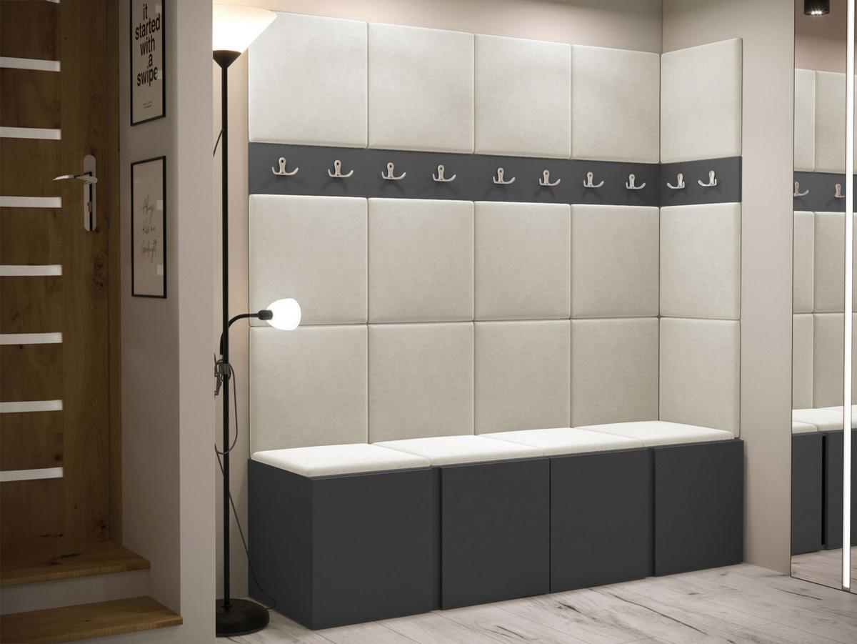 GARDEROBEN-SET Orion II - Beige/Graphitfarben, Holzwerkstoff/Kunststoff (168/186/46cm) - MIRJAN24