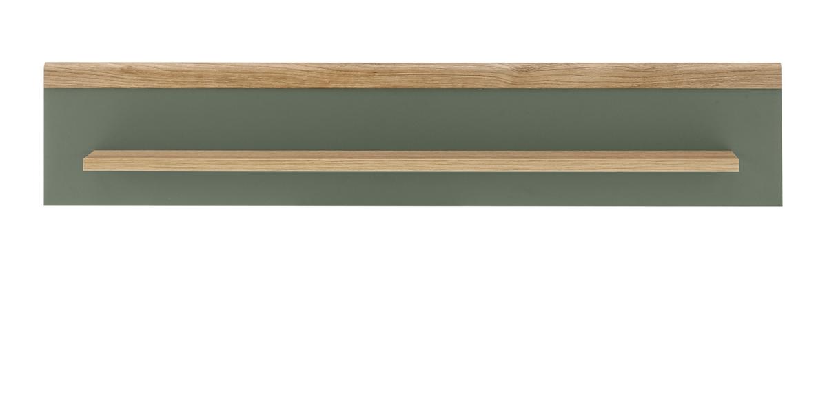 WANDBOARD Salbei, Evoke Eiche, Wandregal 107 cm skandinavisches Design - Eichefarben/Salbeigrün, Holzwerkstoff (107/20/19cm) - Furn.Design