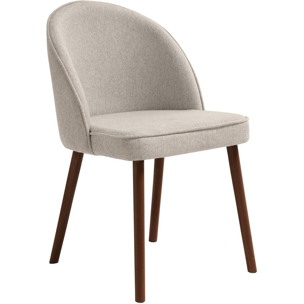 STUHL Luna, Polsterstuhl für das Esszimmer mit wengefarbenen Holzbeinen, Beige - Wengefarben/Beige, Holz (51/87/46cm) - Beautysofa