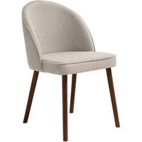 STUHL Luna, Polsterstuhl für das Esszimmer mit wengefarbenen Holzbeinen, Beige - Wengefarben/Beige, Holz (51/87/46cm) - Beautysofa