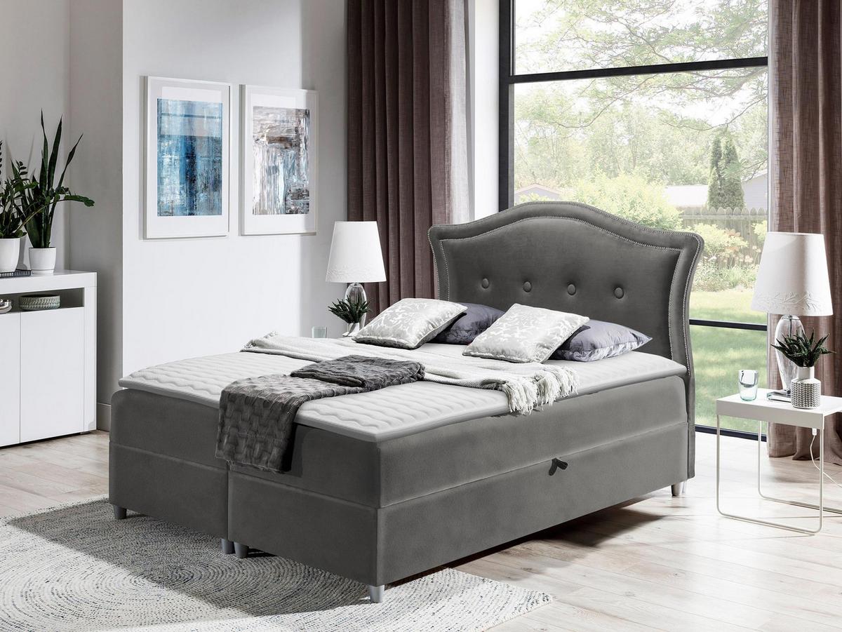 BOXBETT Bedran Lux - H3 - Greige, Holz (160/200cm) - MIRJAN24