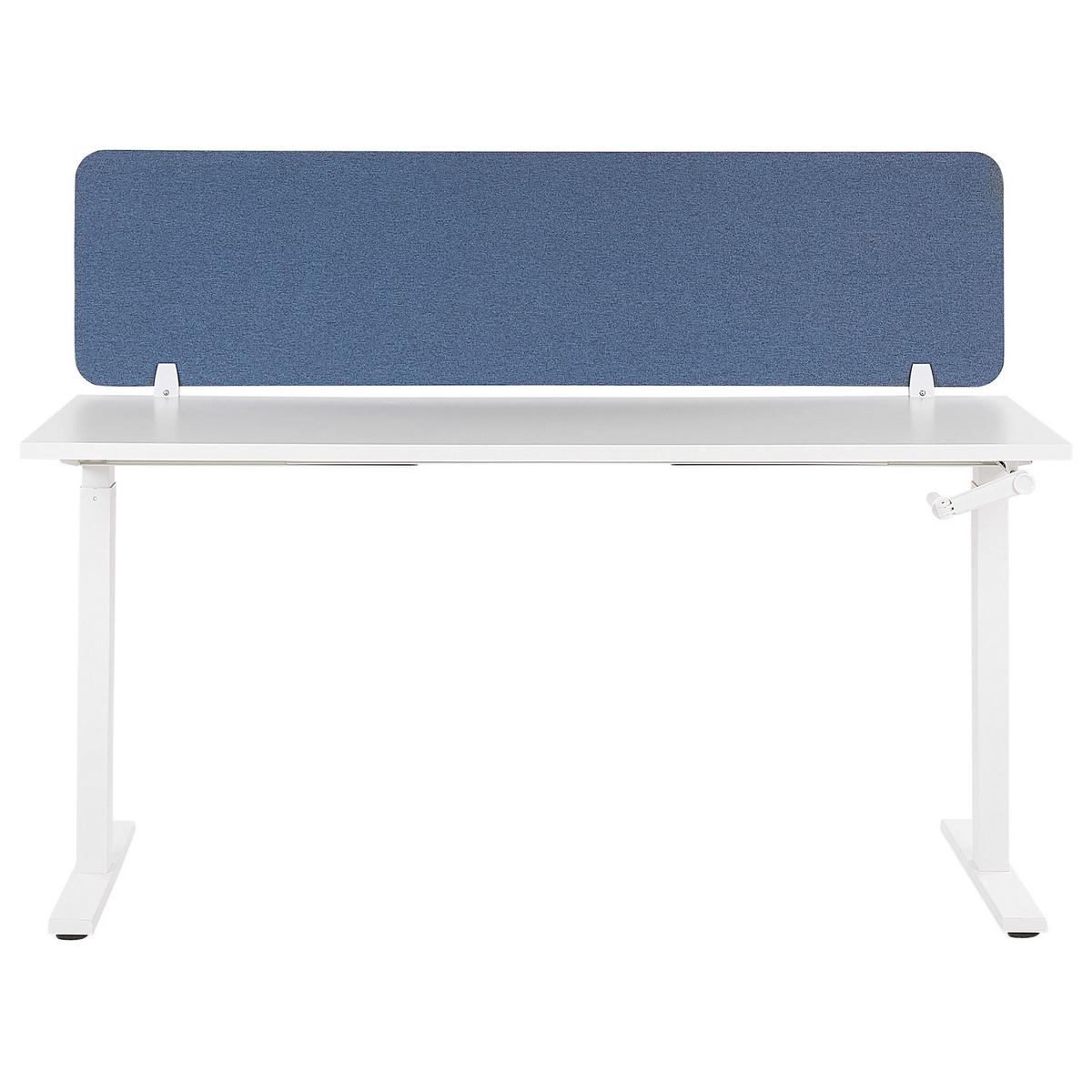 SCHREIBTISCHTRENNWAND 160 x 40 cm Blau Wally - Blau, Textil (160/40/2cm) - Beliani