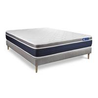BETT Actimemo confort Memory-Schaum 120 x 190 cm h2 - Kit Bettgestell Grau - Beige/Grau, Karton/Holz (120/190cm) - ACTISOM