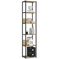 STANDREGAL Schwarz, Eiche Artisan 192/40/32 - Schwarz/Eiche Artisan, Holzwerkstoff (40/192/32cm) - RAUMHIRSCH FURNITURE