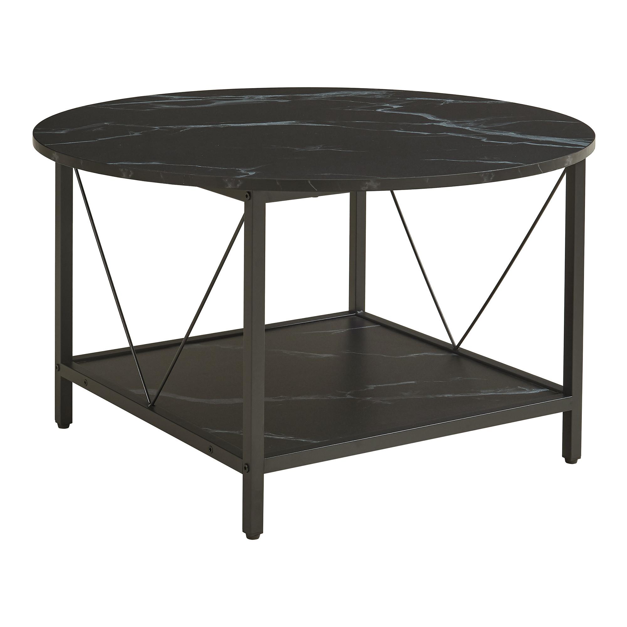 COUCHTISCH Filem 80/46 cm - Schwarz, Holzwerkstoff/Metall (80/80/46cm) - [en.casa]
