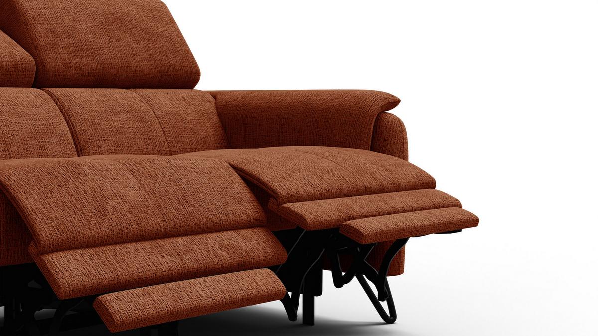 RELAXSOFA RODEN 2-Sitzer, rostrot - Orange, Holz/Textil (152/82/103cm) - Wozimo