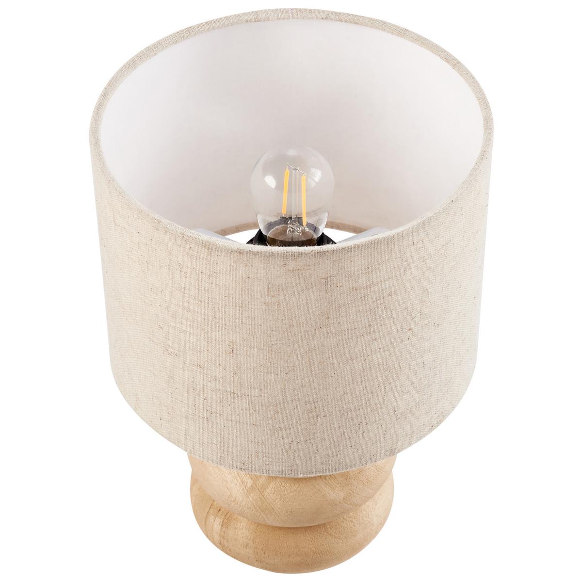 TISCHLAMPE Braun Betwa - Hellbraun/Beige, Holz (20/20/30cm) - Beliani