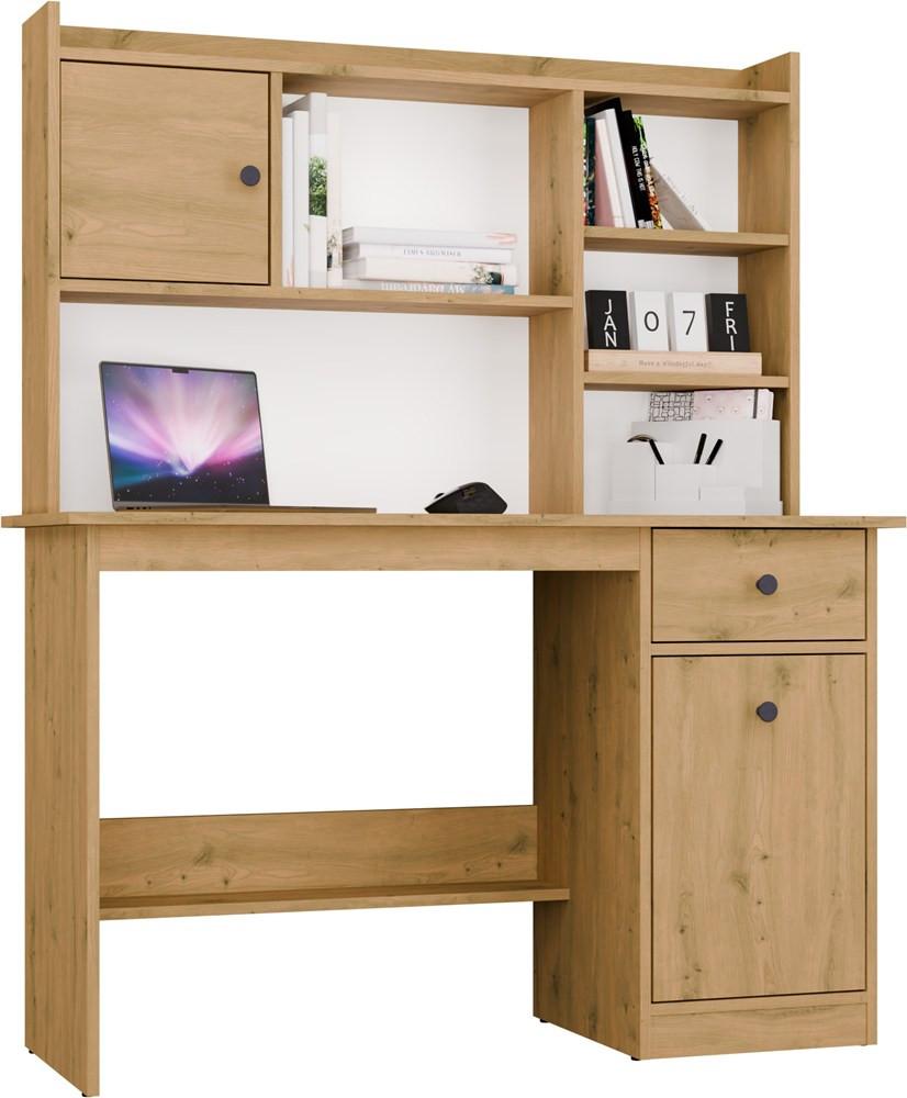 SCHREIBTISCH Weiß 120/145/45 - Eiche Artisan, Holzwerkstoff (90/50/145cm) - RAUMHIRSCH FURNITURE