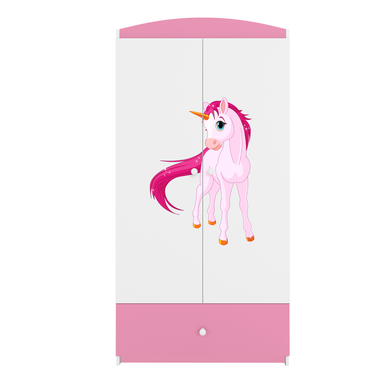 KINDERKLEIDERSCHRANK Einhorn - Hellrosa, Holzwerkstoff (90/175/52cm) - RAUMHIRSCH FURNITURE