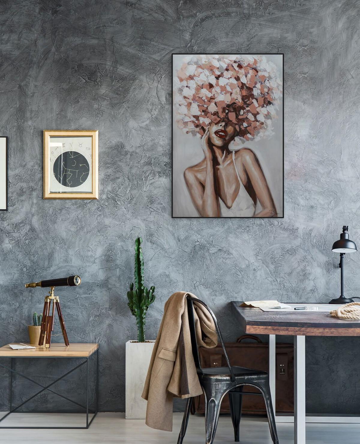ÖLGEMÄLDE 60/90 cm - Pink, Holz/Textil (60/90cm) - KUNSTLOFT
