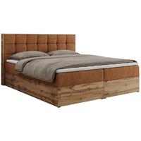 BOXBETT ALBERO 1 - 140/200 Orange Struktur - H4 - Orange, Holz/Textil (140/200cm) - MKS