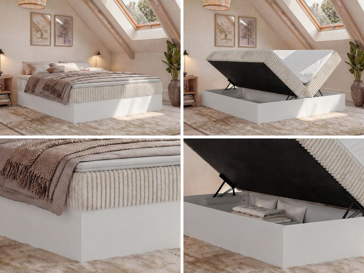 BOXBETT TRAVIT ZERO 140/200 - Beige Cord - Topper T25 - H3 - Beige/Schwarz, Kunststoff/Textil (140/200cm) - MKS