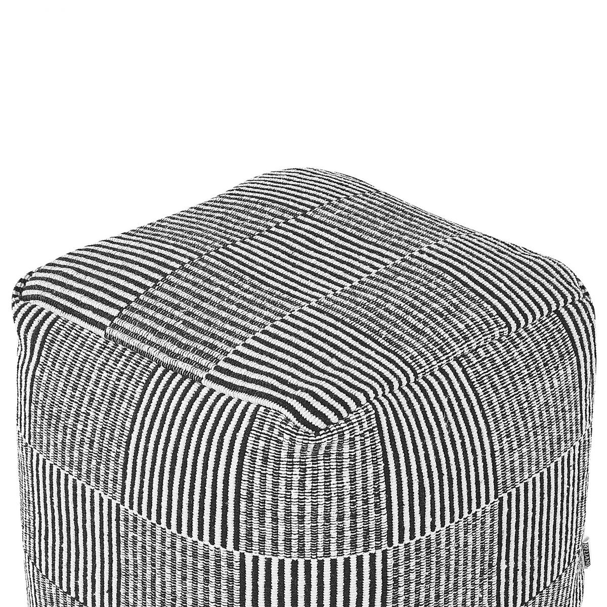 POUF Pandran 40/40/40 cm - Schwarz, Naturmaterialien/Textil (40/40/40cm) - Beliani