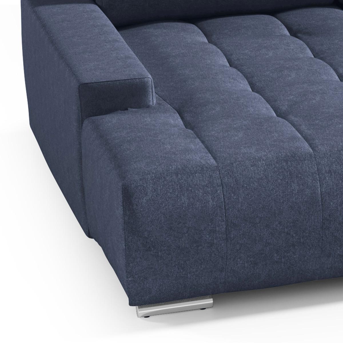 PANORAMASOFA Jonas 5 Sitzplätze Blau - Blau, Holzwerkstoff (350/85/185cm) - Petits-meubles
