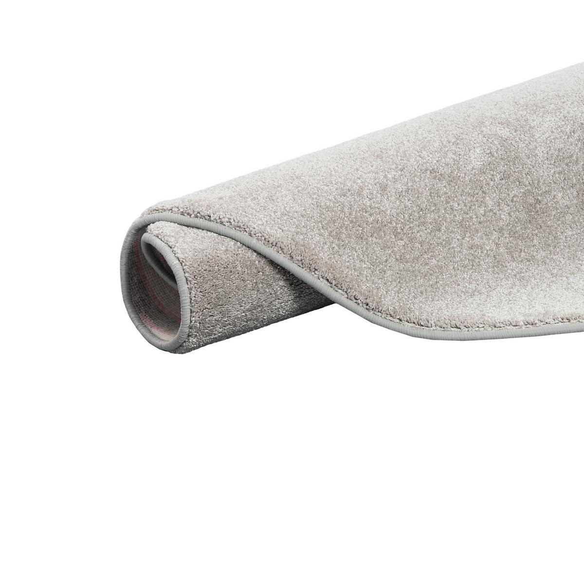 HOCHFLOR LUXUS VELOURS TEPPICH TOUCH RUND - Silberfarben, Textil (100/100cm) - Snapstyle