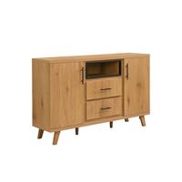 SIDEBOARD BASSANO, MDF, in Eichenoptik, mit Stauraum, 150 x 40 x 95 cm - Hellbraun/Braun, Eichenholz/Holzwerkstoff (150/95/40cm) - KADIMA DESIGN