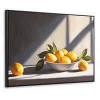 LEINWAND Bilder mit Rahmen - Zitronen - Stilleben - Gelb - 100x70 - Gelb, Textil (100/70cm) - MuchoWow