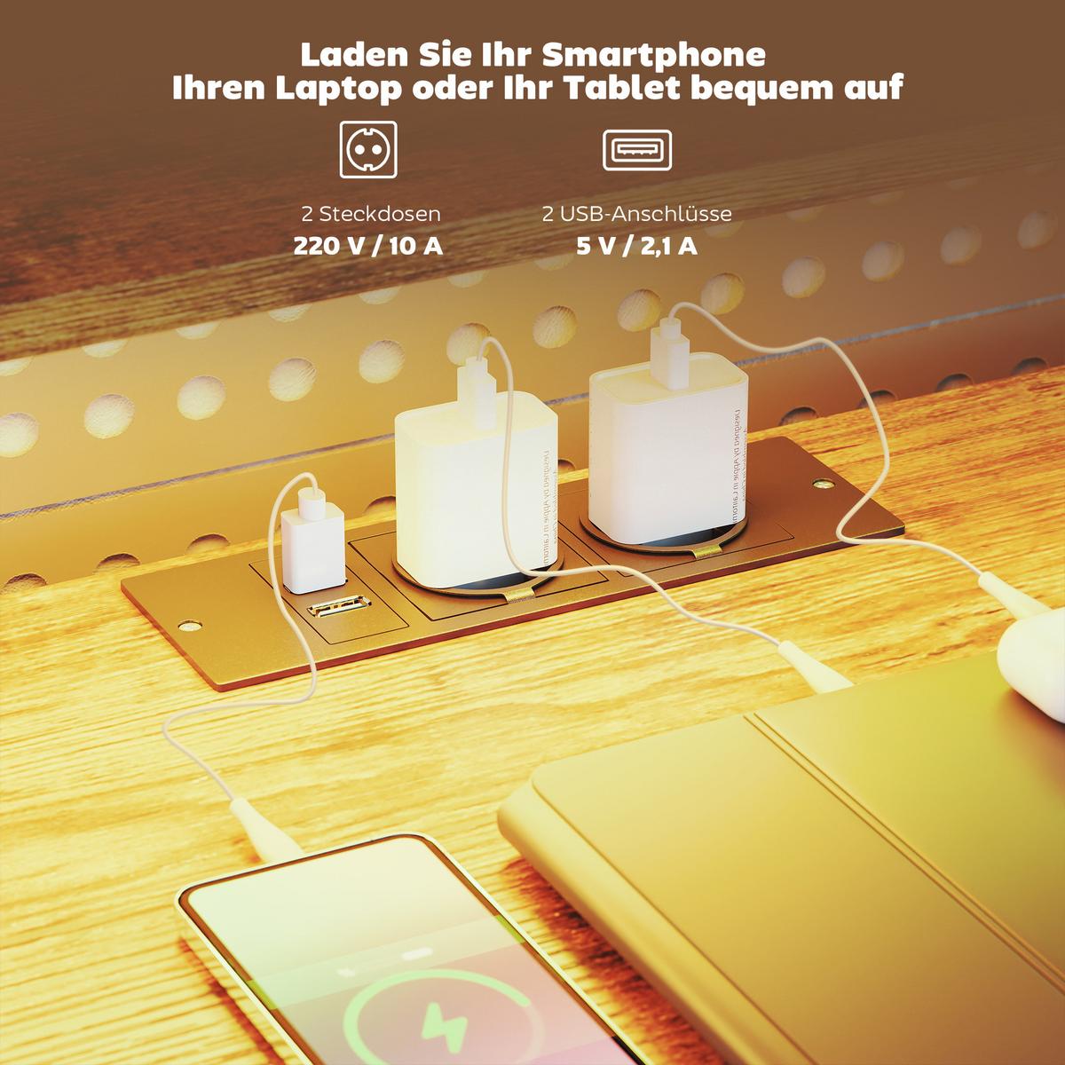 GAMING TISCH aus Spanplatte Stahl Rustikal-Braun - Schwarz/Braun, Holzwerkstoff (155/110/91.4cm) - HOMCOM