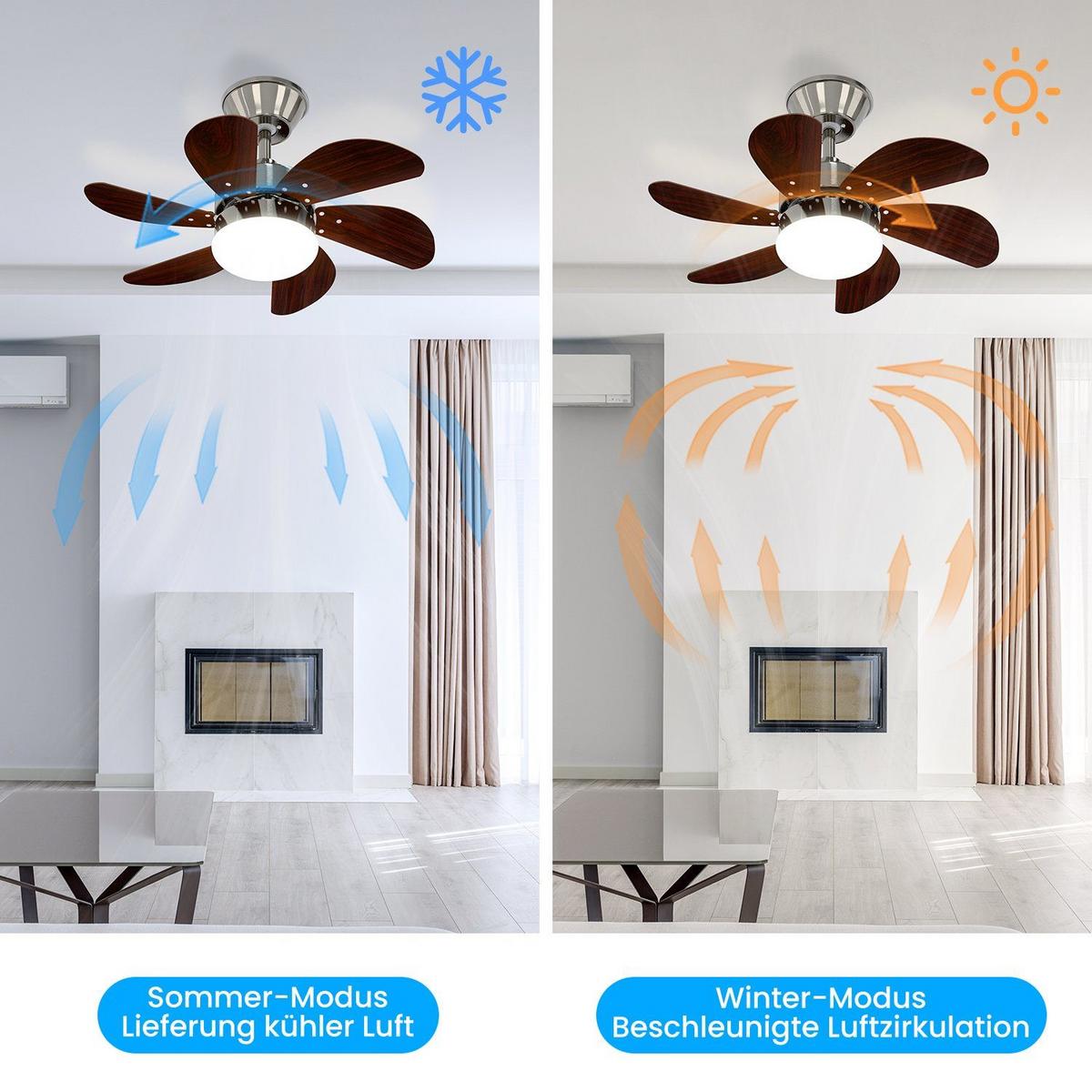 DECKENVENTILATOR Emmendingen II 75/75/43cm - Silberfarben, Metall (75/75/43cm) - Nettlife