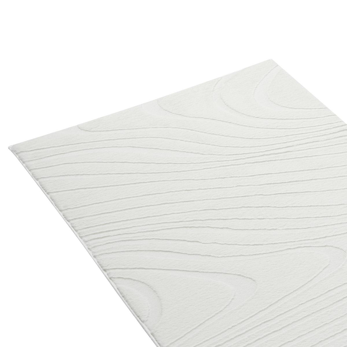 KUNSTFELLTEPPICH Cremeweiß 80/300 cm Ontake - Creme/Weiß, Kunststoff (80/300cm) - Beliani