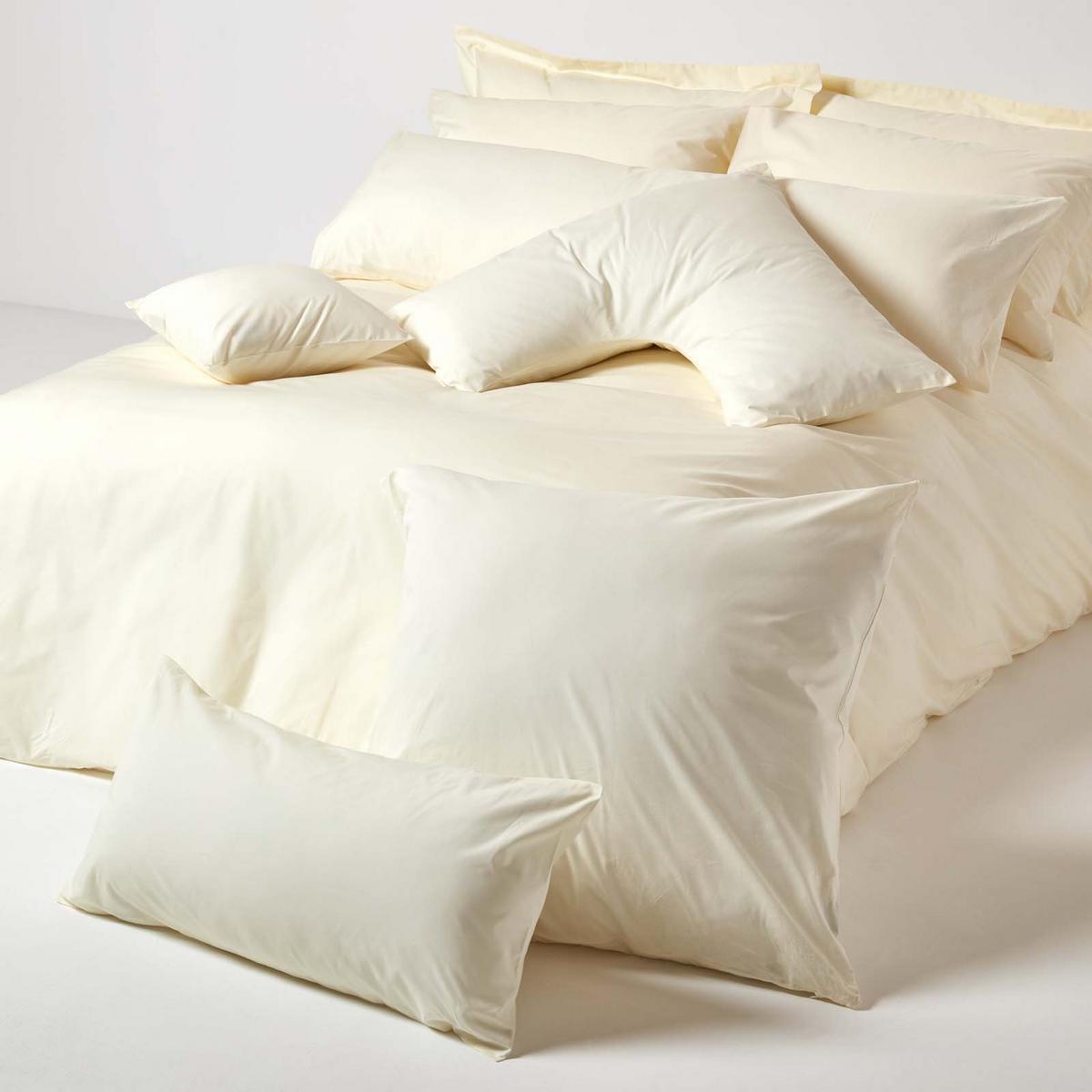 KISSENBEZUG Perkal, Ägyptische Baumwolle, Fadendichte 200 - Creme, Textil (50/90cm) - Homescapes
