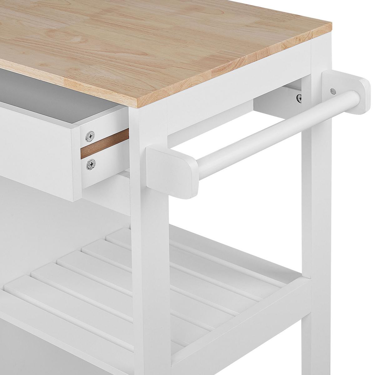 SERVIERWAGEN Weiß Trapani - Weiß/Braun, Holzwerkstoff (75/87/44cm) - Beliani