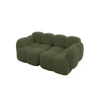 2-SITZER modulares Sofa Miko-S1 214x118x75 cm Grün Bouclé - Smaragdgrün/Schwarz, Holzwerkstoff/Kunststoff (214/75/118cm) - ALTDECOR