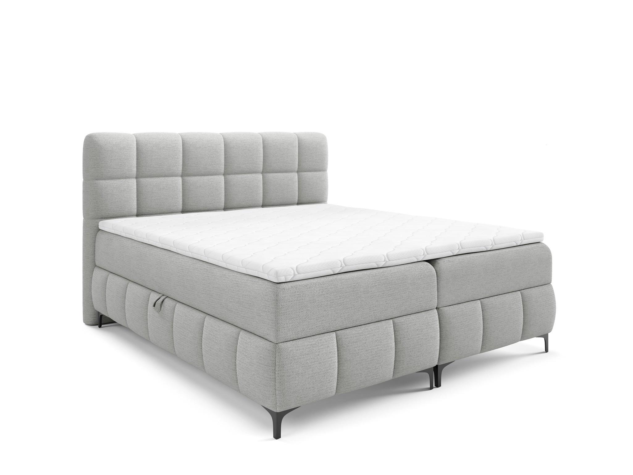 BOXBETT Sophie In Aragon - Hellgrau, Holzwerkstoff/Textil (140/200cm) - Fun Möbel