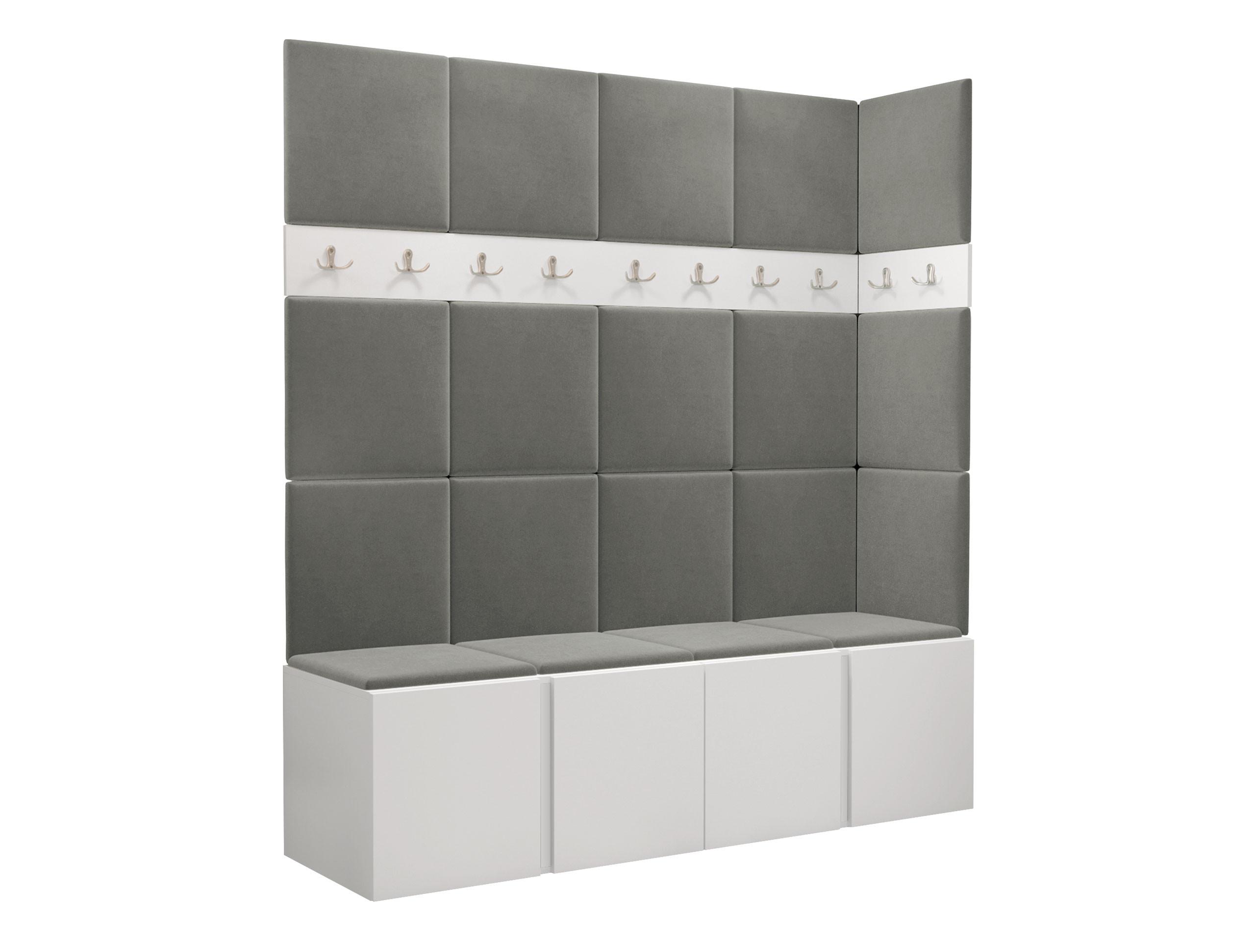 GARDEROBEN-SET Orion II - Weiß/Grau, Holzwerkstoff/Kunststoff (168/186/46cm) - MIRJAN24