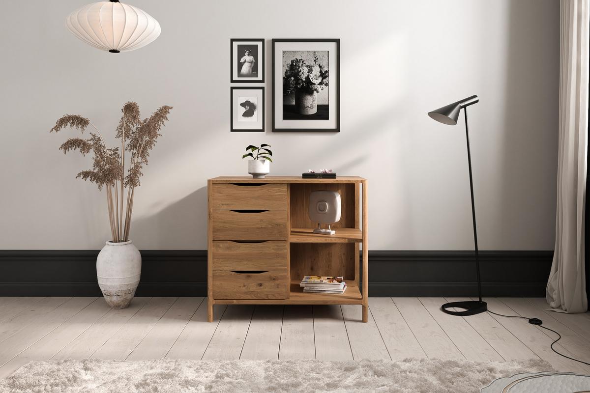 KOMMODE PAUL Wildeiche - Wildeiche, Holz (80/80/50cm) - byoak