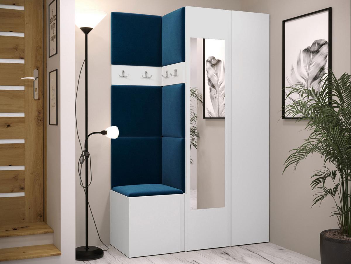 GARDEROBEN-SET Orion XXVI - Blau/Weiß, Holzwerkstoff/Kunststoff (116/186/46cm) - MIRJAN24