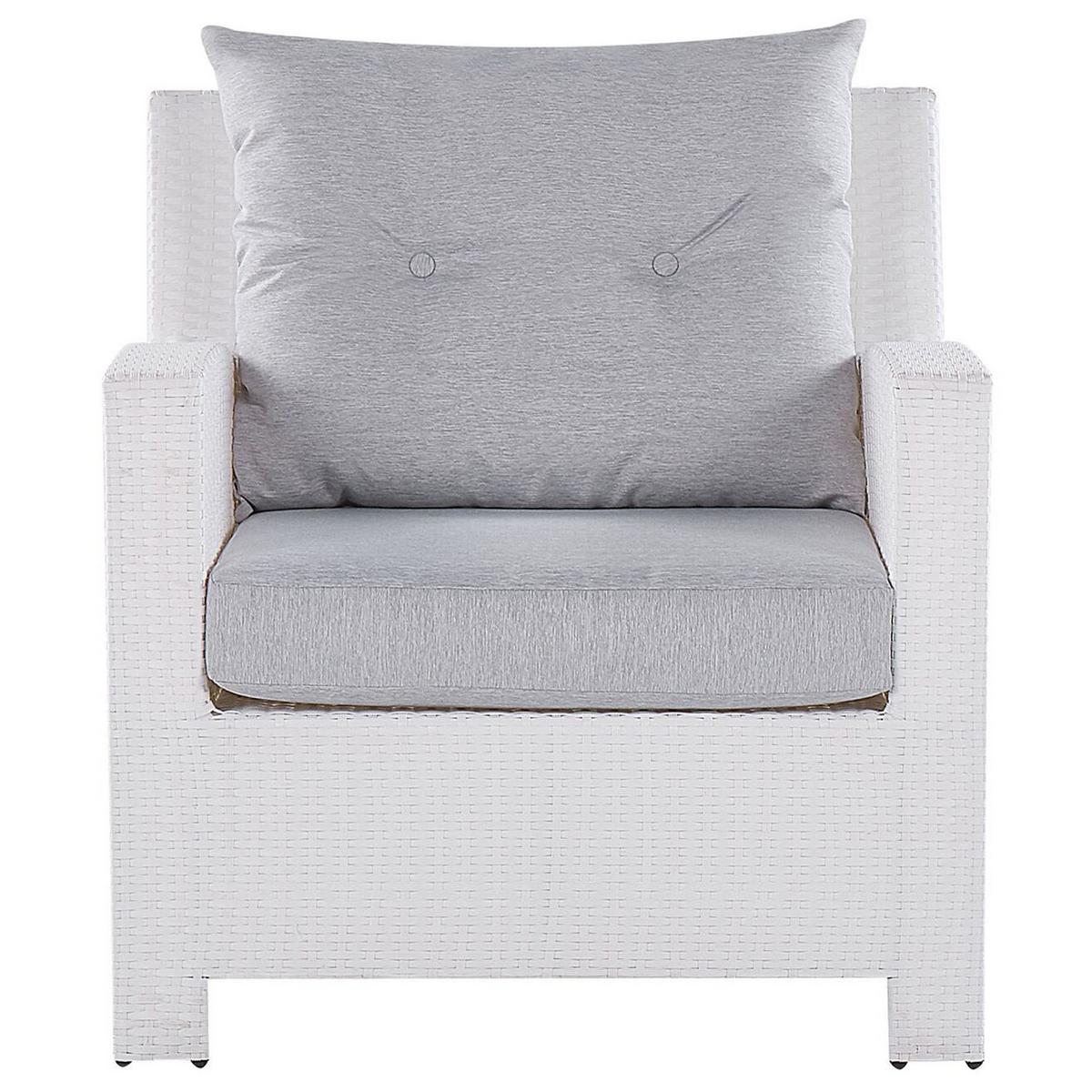 LOUNGE-SET 4-sitzer Rattan Weiß Marino - Weiß, Kunststoff - Beliani