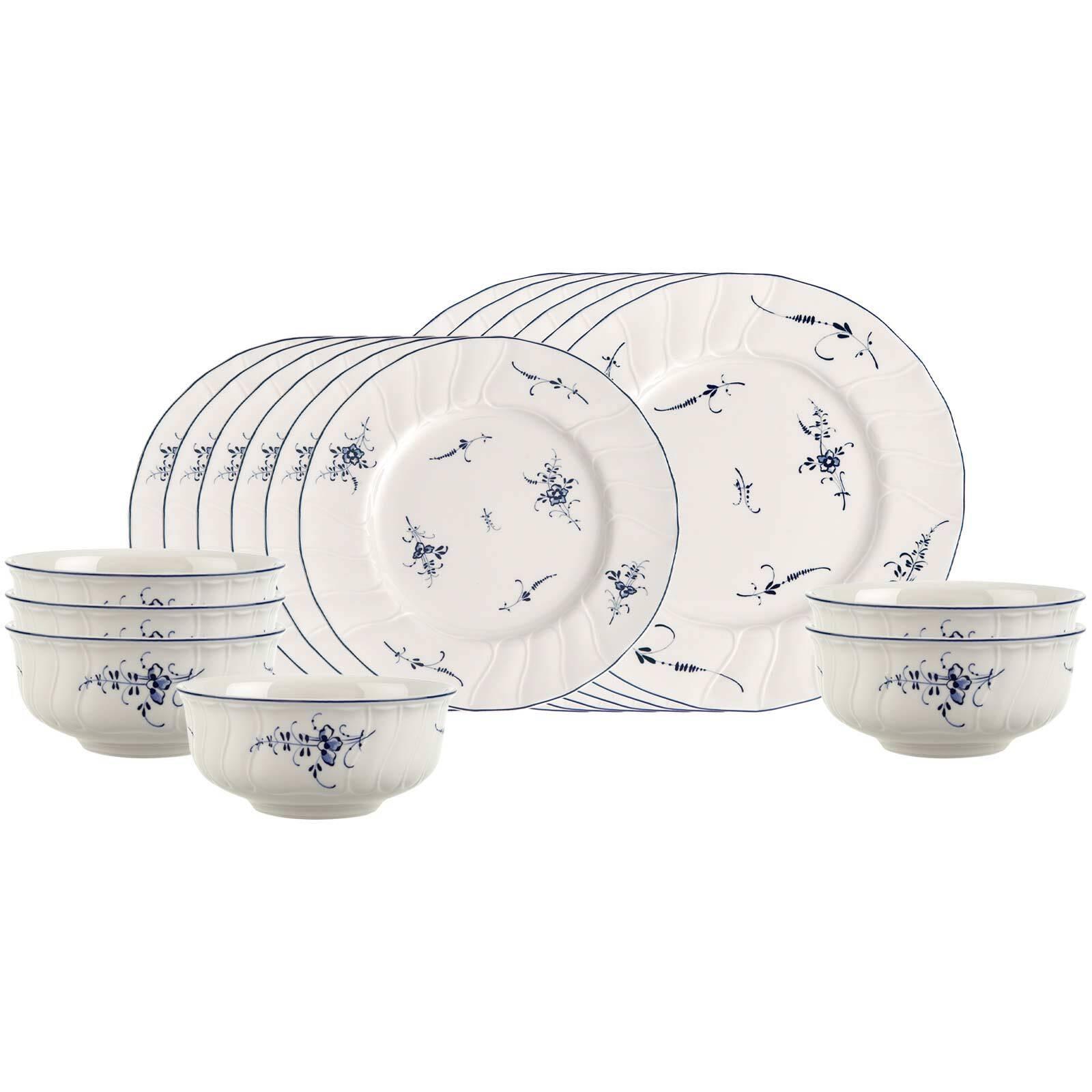 GESCHIRR-SET Vieux Luxembourg weiß-blau 18-tlg. - Blau/Weiß, Keramik (2/2/2cm) - Villeroy & Boch