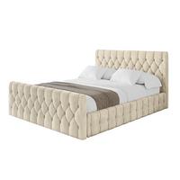 POLSTERBETT mit Bettkasten, Fußteil und Lattenrost, Boxbett mit Matratze H3/H4 - LARO-Z 180x200 Beige - Ecru, Holzwerkstoff/Textil (180/200cm) - ALTDECOR