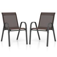 GARTENSTÜHLE Braun(2er-Set) - Braun, Metall (70/84/56cm) - COSTWAY