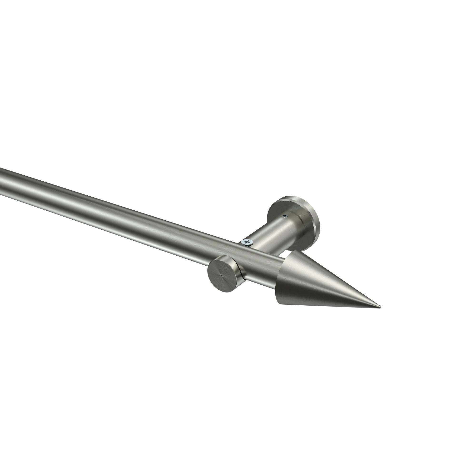 GARDINENSTANGE Platon Savio 120 cm, 1-läufig (ohne Ringe), 20 mm Ø Edelstahl-Optik - Edelstahlfarben, Metall (120cm) - INTERDECO